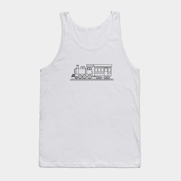 Hand drawn cute black train Tank Top by LuckyLife